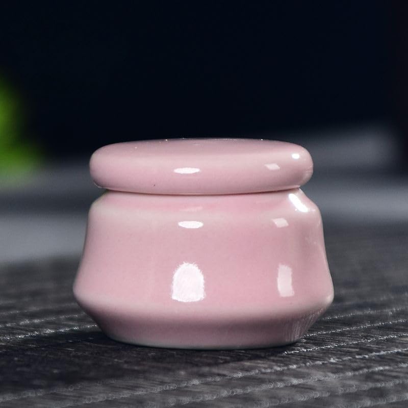 ピンクの陶器製おひつ 木製蓋付き ピンクの陶器製おひつ 木製蓋付き